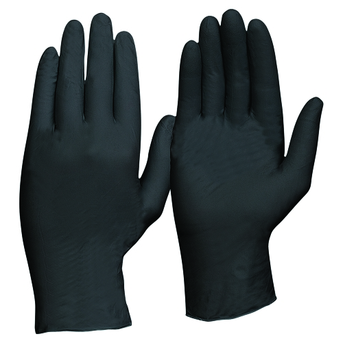 DISPOSABLE BLACK HEAVY DUTY NITRILE POWDER FREE GLOVES - 2XL (100/BOX)